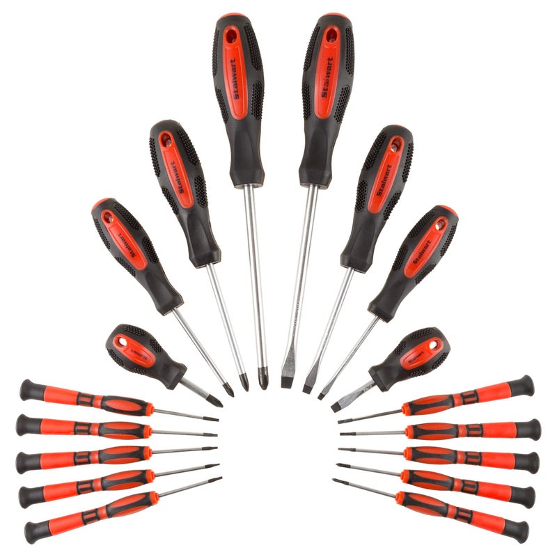 Stalwart - 75-HT4088 18 Piece Screwdriver Set with Wall Mount and Magnetic Tips- Precision Kit Including Flatheads, Phillips, and Torx Screwdrivers By - Image 3